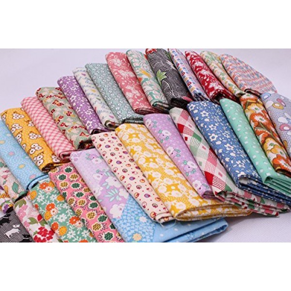 10 Fat Quarters - 1930s -1950s Reproduction Feed Sack Small Scal...