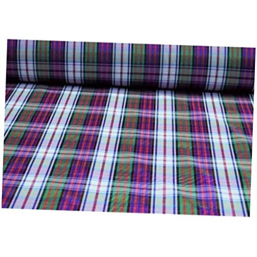 Fabric by The Yard Dyed Tartan Plaid Red Blue Green Polyester Taff...