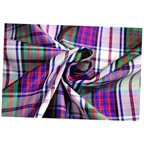 Fabric by The Yard Dyed Tartan Plaid Red Blue Green Polyester Taff...