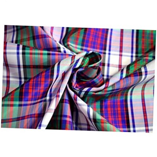 Fabric by The Yard Dyed Tartan Plaid Red Blue Green Polyester Taff...