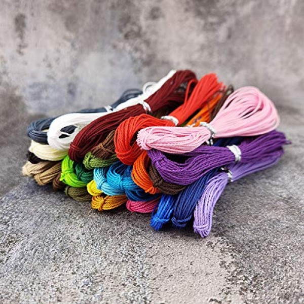 Inspirelle 1mm 28-Color Waxed Polyester Twine Cord Macrame Bracele...