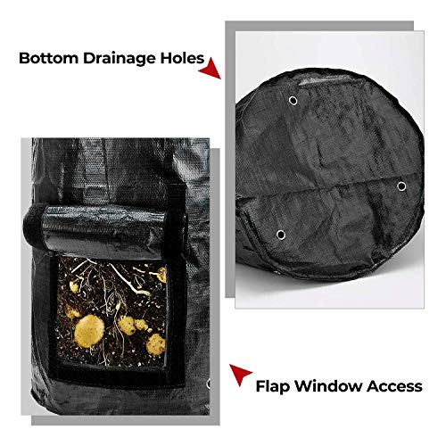HomeFoundry Potato Grow Bags Planter Bags with Flap Garden Vegetab...