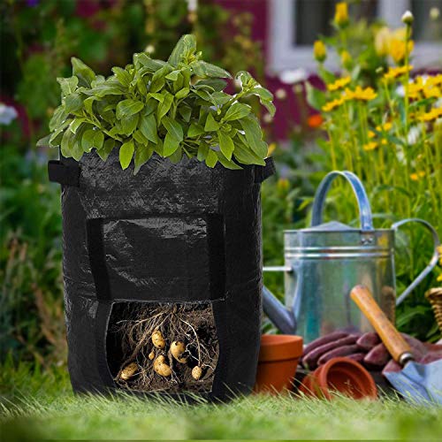 HomeFoundry Potato Grow Bags Planter Bags with Flap Garden Vegetab...