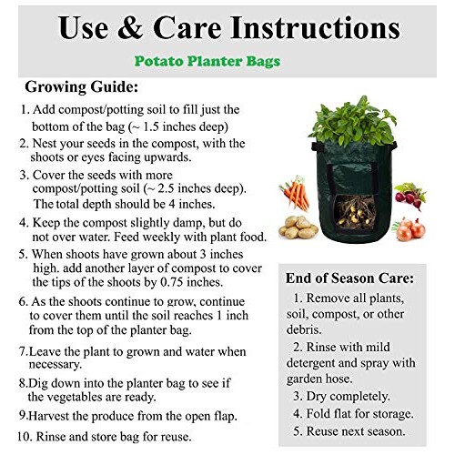 HomeFoundry Potato Grow Bags Planter Bags with Flap Garden Vegetab...