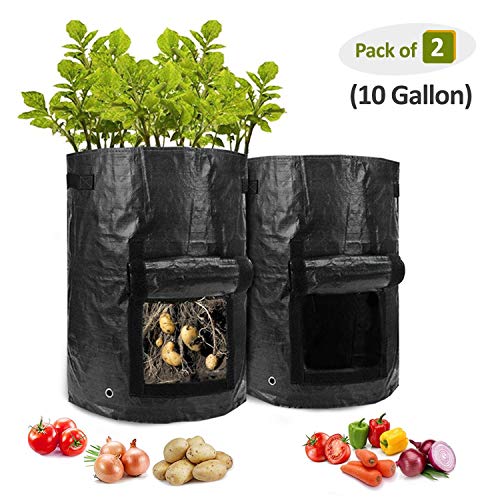 HomeFoundry Potato Grow Bags Planter Bags with Flap Garden Vegetab...