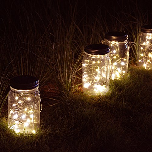 Homeleo 4 Pack Wide Mouth Mason Jar Solar Led Lights Insert Screw ...