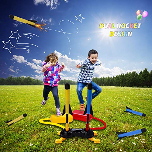 HomeMall Dual Rocket Launcher Toy, 2 Launchers and 6 Colorful Foam...