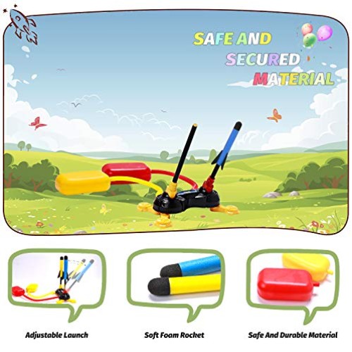 HomeMall Dual Rocket Launcher Toy, 2 Launchers and 6 Colorful Foam...