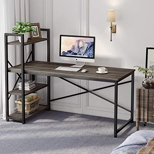 Homemaxs Computer Desk with 4 Tiers Adjustable Storage Shelves, 55...