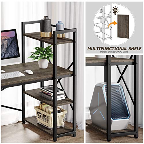 Homemaxs Computer Desk with 4 Tiers Adjustable Storage Shelves, 55...