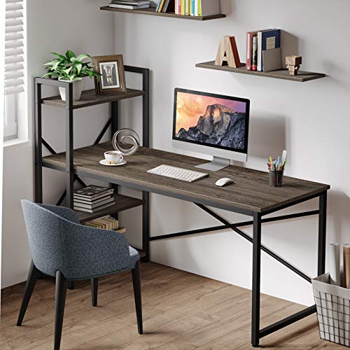 Homemaxs Computer Desk with 4 Tiers Adjustable Storage Shelves, 55...