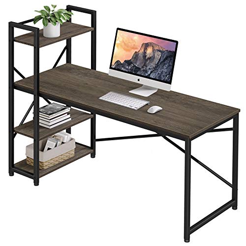 Homemaxs Computer Desk with 4 Tiers Adjustable Storage Shelves, 55...
