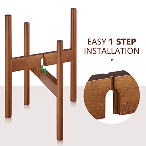 Homemaxs Plant Stands Indoor, Mid Century Plant Holder Indoor Disp...