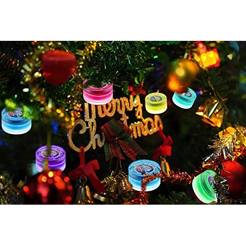 Homemory 10pcs Submersible LED Lights, Waterproof Lights with Remo...