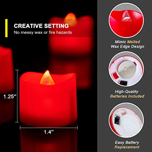 Homemory Flameless Candles, Pack of 24 Flickering LED Tea Light Ca...