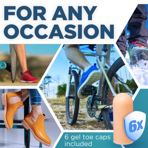 Homergy Original Soft Gel Toe Cap - 6 Small & Big Toe Protectors f...