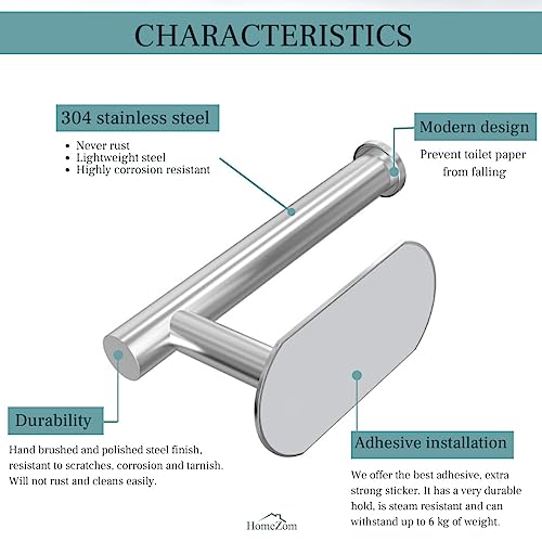 HomeZom Toilet Paper Holder, Toilet Paper Holder Wall Mount, Bathr...