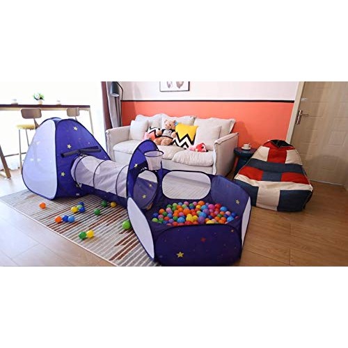 Homfu Kids Tent with Tunnel Pop-Up Playhouse with Ball Pit and Bas...