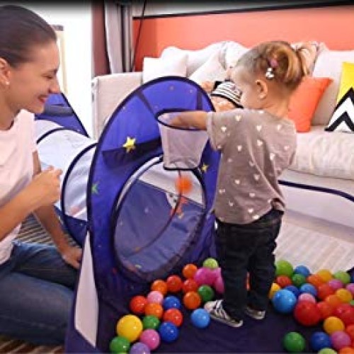 Homfu Kids Tent with Tunnel Pop-Up Playhouse with Ball Pit and Bas...