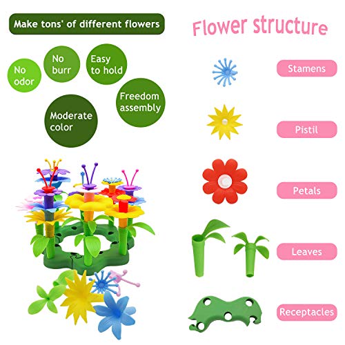 HOMILY 109 Pieces Flower Garden Building Toys for Girls, Preschool...
