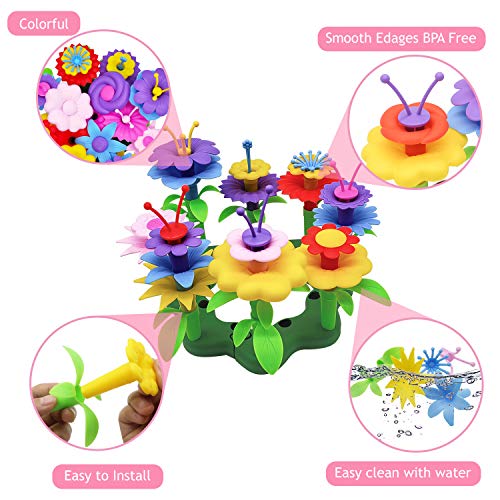 HOMILY 109 Pieces Flower Garden Building Toys for Girls, Preschool...