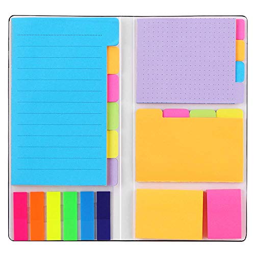 Sticky Notes Set, Hommie Colored Divider Self-Stick Notes Pads Bun...