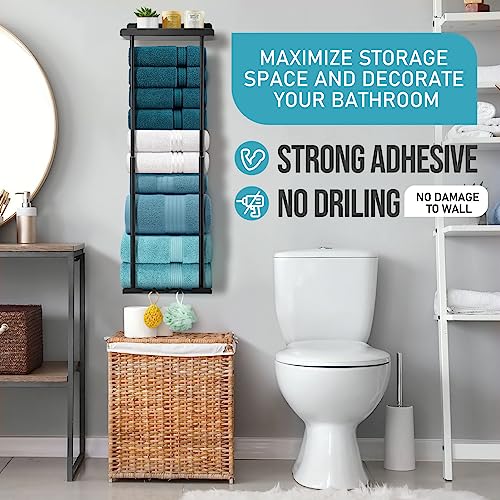 Hommtina Bathroom Towel Storage Black Towel Holder Bathroom Decor ...