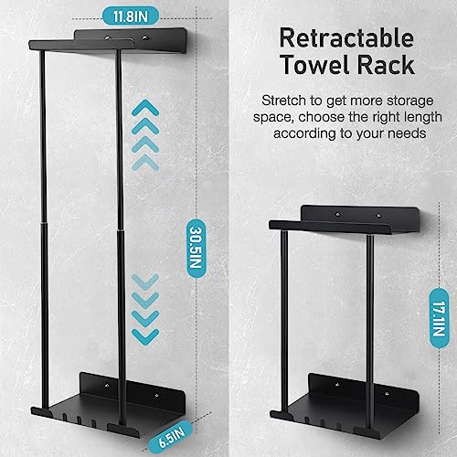 Hommtina Bathroom Towel Storage Black Towel Holder Bathroom Decor ...