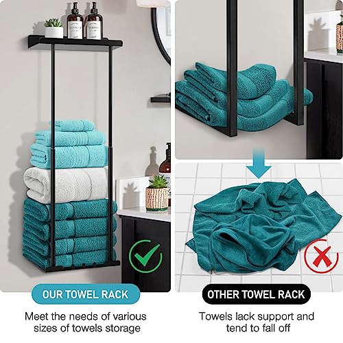 Hommtina Bathroom Towel Storage Black Towel Holder Bathroom Decor ...