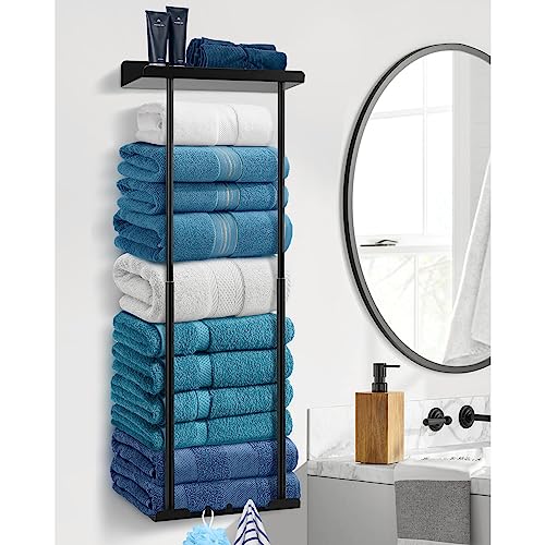 Hommtina Bathroom Towel Storage Black Towel Holder Bathroom Decor ...