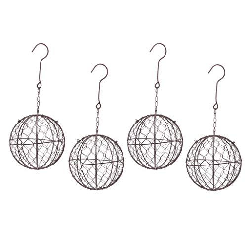homozy 4Pcs Rustic Ball Metal Cactus Planter Wire Wreath Frame Suc...