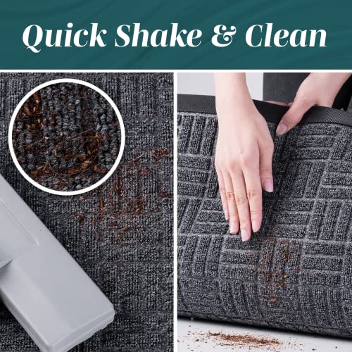 HOMWE Front Door Mats, 2 Pc Set, 29.5 x 17, All Weather Entry and ...