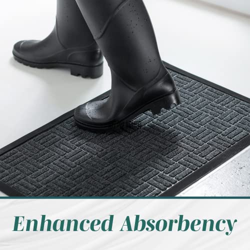HOMWE Front Door Mats, 2 Pc Set, 29.5 x 17, All Weather Entry and ...