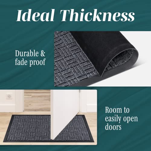 HOMWE Front Door Mats, 2 Pc Set, 29.5 x 17, All Weather Entry and ...