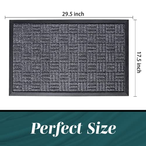 HOMWE Front Door Mats, 2 Pc Set, 29.5 x 17, All Weather Entry and ...