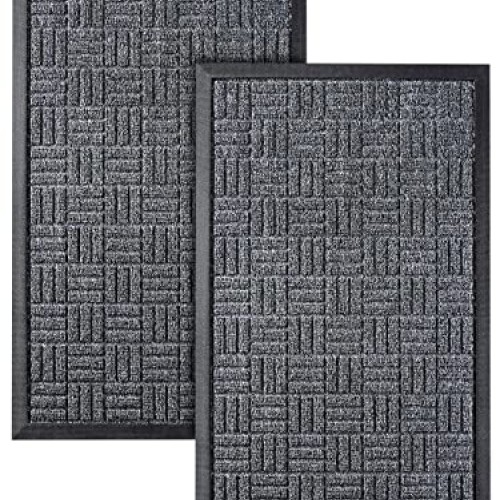 HOMWE Front Door Mats, 2 Pc Set, 29.5 x 17, All Weather Entry and ...