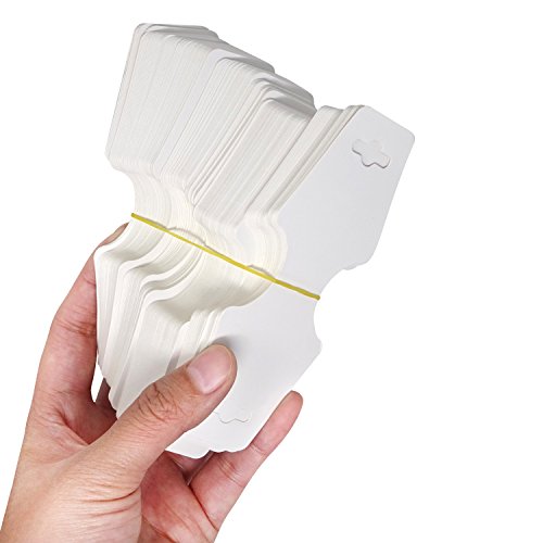 Honbay 200PCS 12 x 4.5CM Blank White Kraft Paper Jewelry Necklace ...