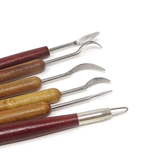 Honbay 6-Piece Wooden Handle Double Ended Modeling Tools Clay Scul...