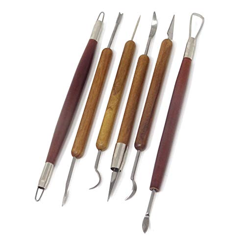 Honbay 6-Piece Wooden Handle Double Ended Modeling Tools Clay Scul...