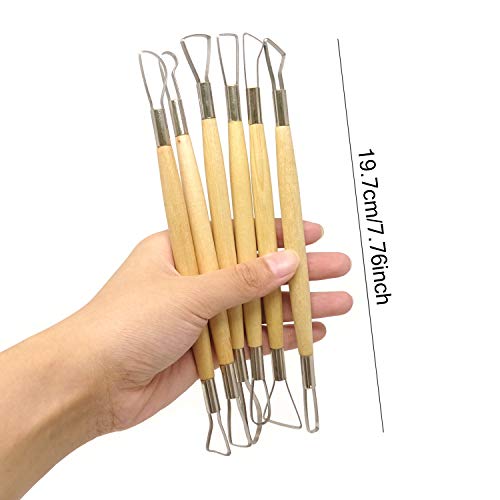Honbay 6-Piece Wooden Handle Double Ended Modeling Tools Sculpting...