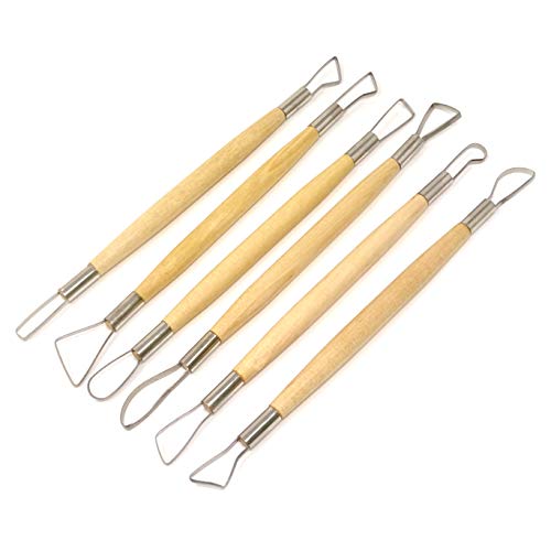 Honbay 6-Piece Wooden Handle Double Ended Modeling Tools Sculpting...
