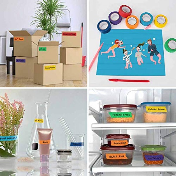 Honestptner Colored Masking Tape, Colored Painters Tape Decorative...