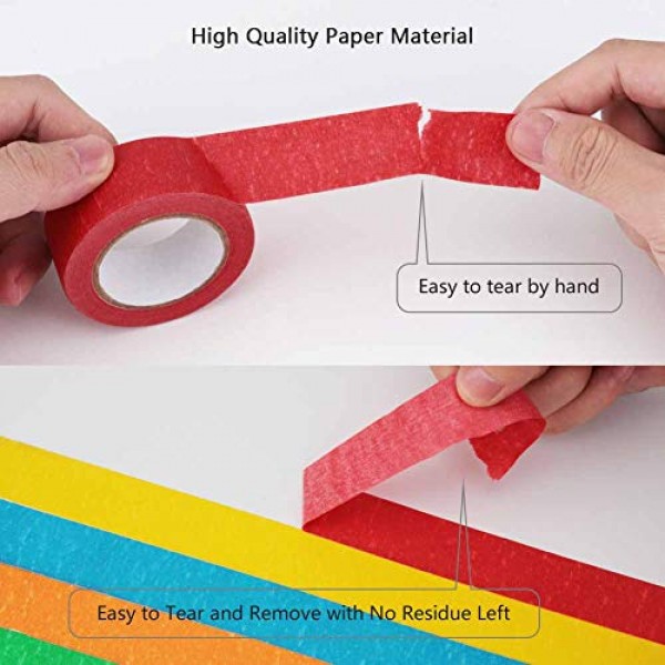 Honestptner Colored Masking Tape, Colored Painters Tape Decorative...