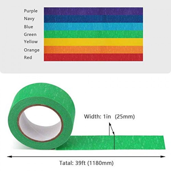 Honestptner Colored Masking Tape, Colored Painters Tape Decorative...