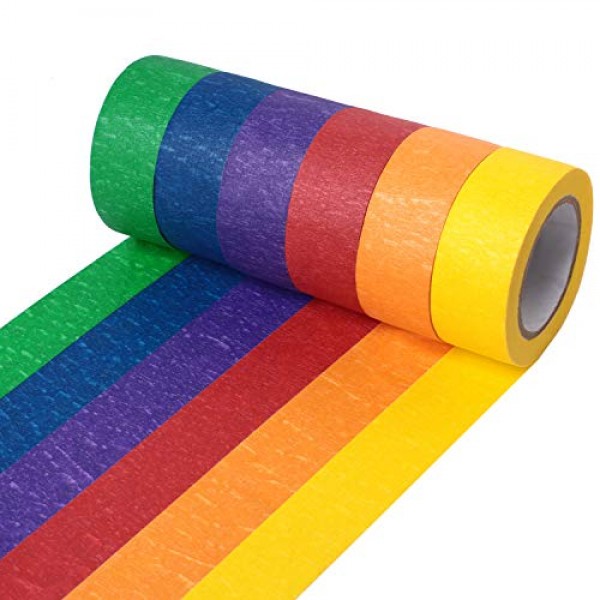 Honestptner Colored Masking Tape, Colored Painters Tape Decorative...