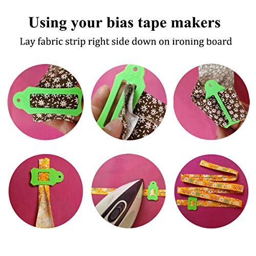 HONEYSEW 10pcs Multi-Sizes Folding Fabric and Biasing Strips Roll ...