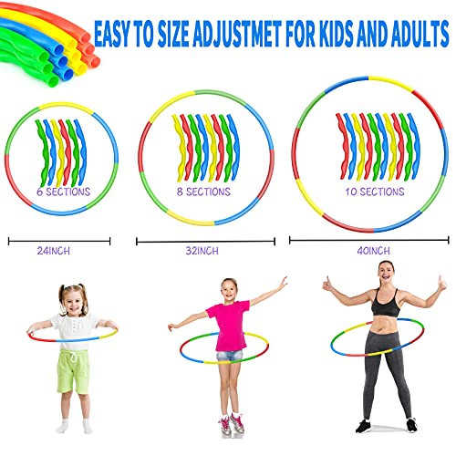 4 Pack Plastic Hula Rings Toys,Hula Rings Toys Adjustable Weight &...