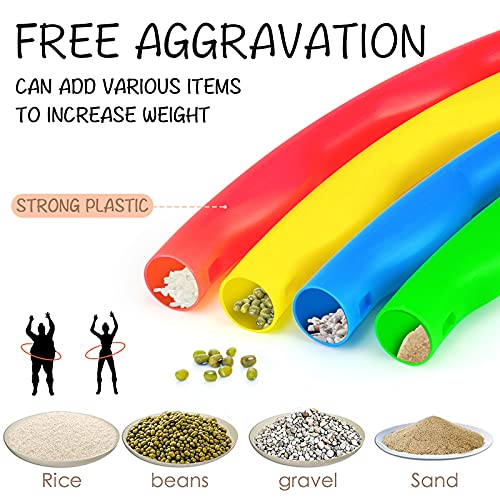 4 Pack Plastic Hula Rings Toys,Hula Rings Toys Adjustable Weight &...