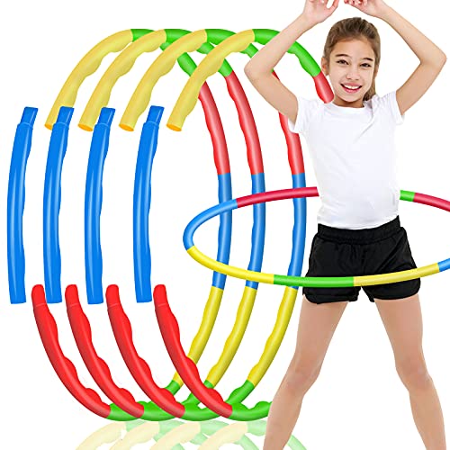 4 Pack Plastic Hula Rings Toys,Hula Rings Toys Adjustable Weight &...