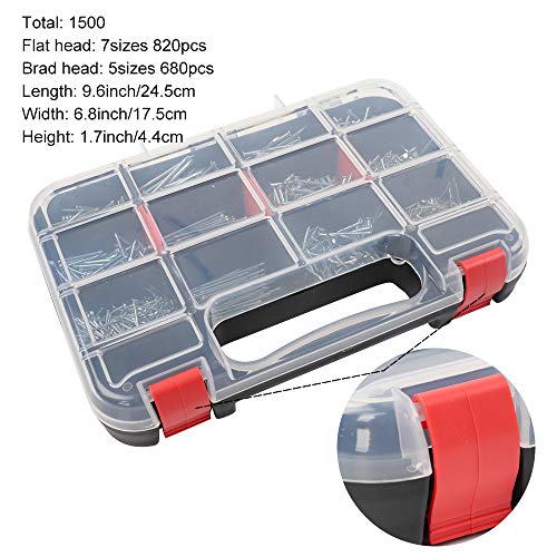 HongWay 1500pcs Hardware Nail Assortment Kit, Galvanized Nails, 12...